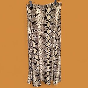 EUC Zara Asymmetrical Snake Print Skirt - Black and Cream